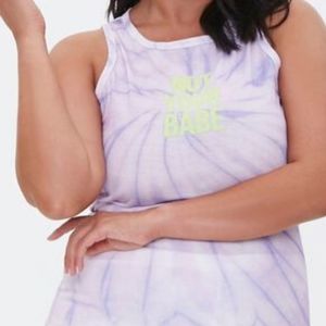 Forever 21 Tie Dye Lilac Graphic Tank Top